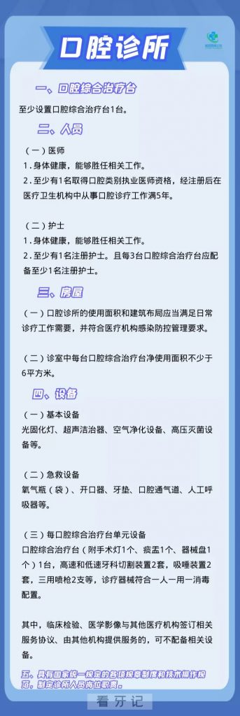 开办口腔诊所需要哪些条件2022版